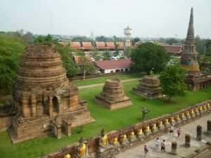 ayutthaya wat yai chai mongkol vista dall'alto
