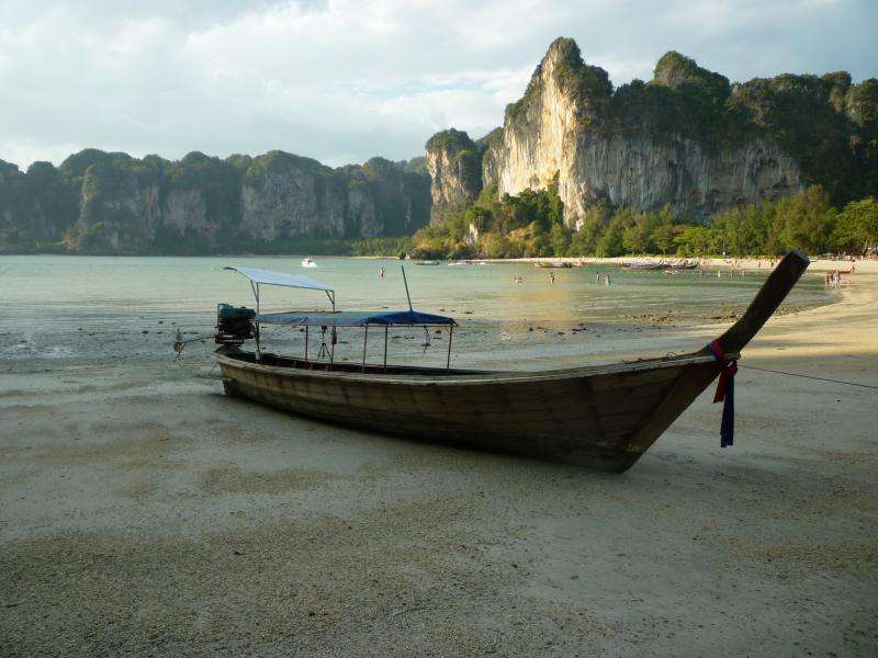 railey beach long-tail boat