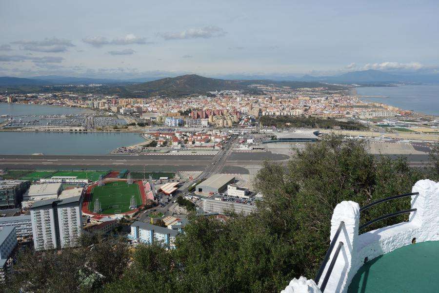 Pista atterraggio di Gibilterra dalla rocca