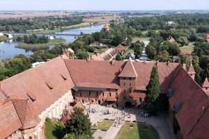 Vista dall'alto del castello di Malbork in Polonia