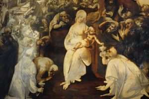 Adorazione dei Magi di Leonardo da Vinci agli Uffizi